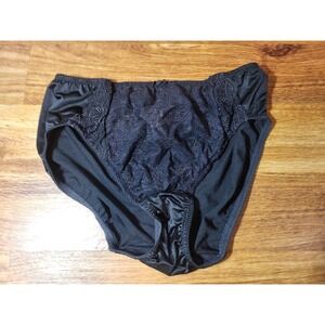 Vintage Wacoal 84420 Black Lace High Cut Panties Size Large